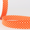 Schrägband orange mit weissen Punkten