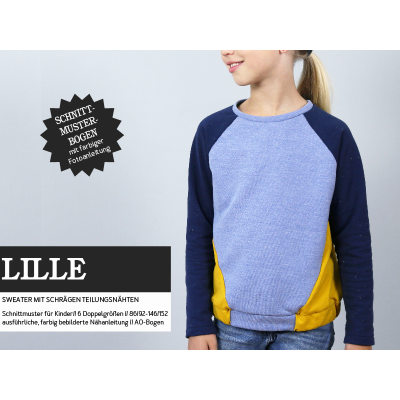 Lille - Raglansweater mit schr&auml;gen Teilungsn&auml;hten