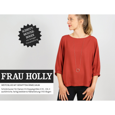Frau Holly - weite Bluse mit gerafftem &Auml;rmelsaum