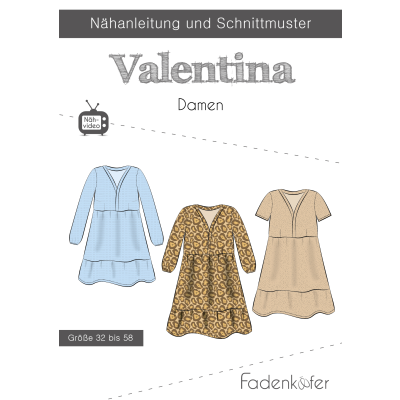 Papierschnittmuster Kleid Valentina Damen Fadenkäfer