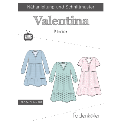 Papierschnittmuster Kleid Valentina Kinder Fadenk&auml;fer