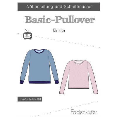 Papierschnittmuster Basic-Pullover Kinder Fadenk&auml;fer