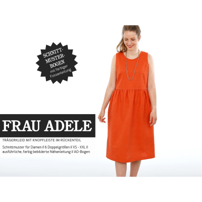 Frau Adele- Tr&auml;gerkleid mit Knopfleiste im R&uuml;ckenteil