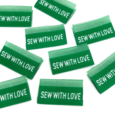 1 Label sew with love gr&uuml;n