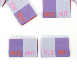 1 Label NUR MUT lila-hellgrau