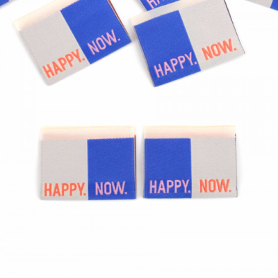 1 Label HAPPY NOW blau-offwhite