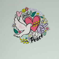 Jersey Happy Love & Peace helles mint Panel 70cm by...