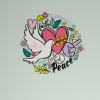 Jersey Happy Love & Peace helles mint Panel 70cm by lycklig design
