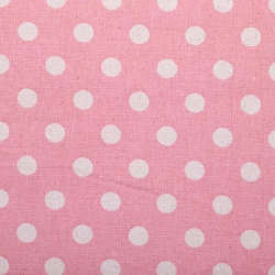 Cretonne washed Big Dots rosa-natur