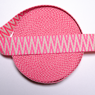 Gurtband Aztec offwhite-neon pink 40mm