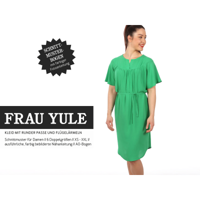 Frau Yule - Kleid mit runder Passe und Flügelärmeln