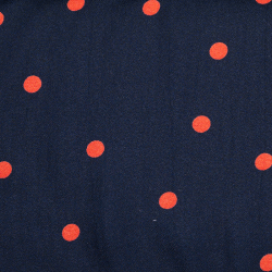 Viskose Crepe Jolly Dots marine-orange