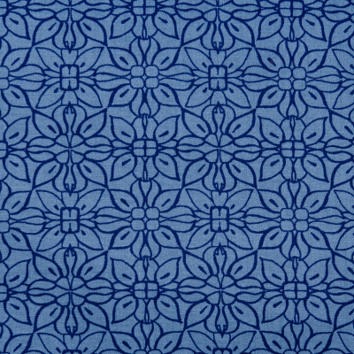 REST: Baumwolle Blumen-Ornament blau - 35cm