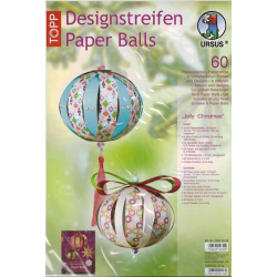 Designstreifen Paper Balls &quot;Jolly Christmas&quot;